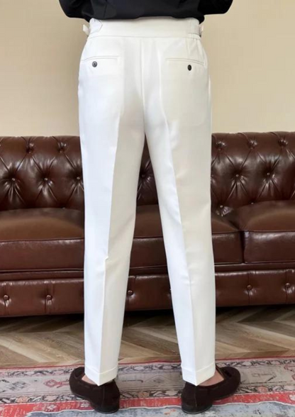 White side tab elastic trousers